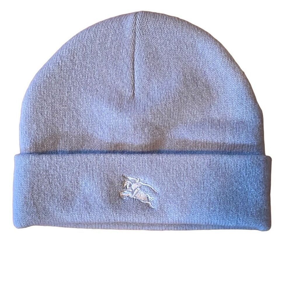 BURBERRY | baby blue 100% lambswool beanie - Picture 2 of 7